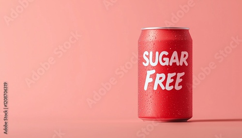 Red can drink sugar free label for delivery brand packaging