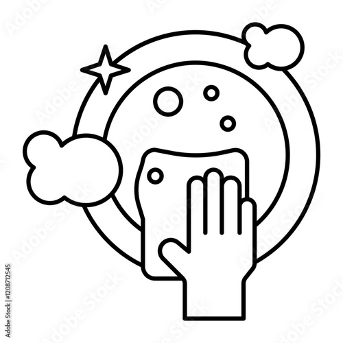 dishwashing outline icon