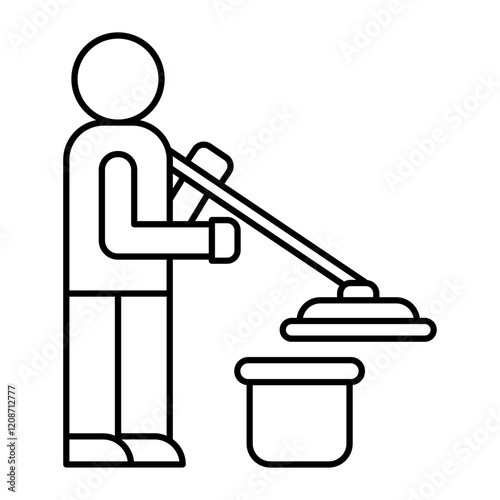 mopping outline icon