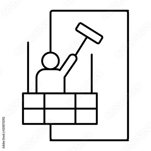 window cleaner outline icon