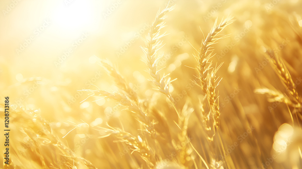 Golden Wheat Field Basking In Sunlight Golden Wheat Field Basking In Sunlight