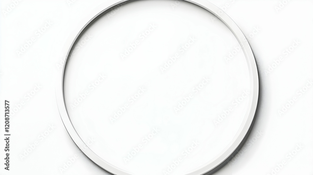 Minimalist silver circle frame on white background, ideal for presentations or website design Minimalist silver circle frame on white background, ideal for presentations or website design