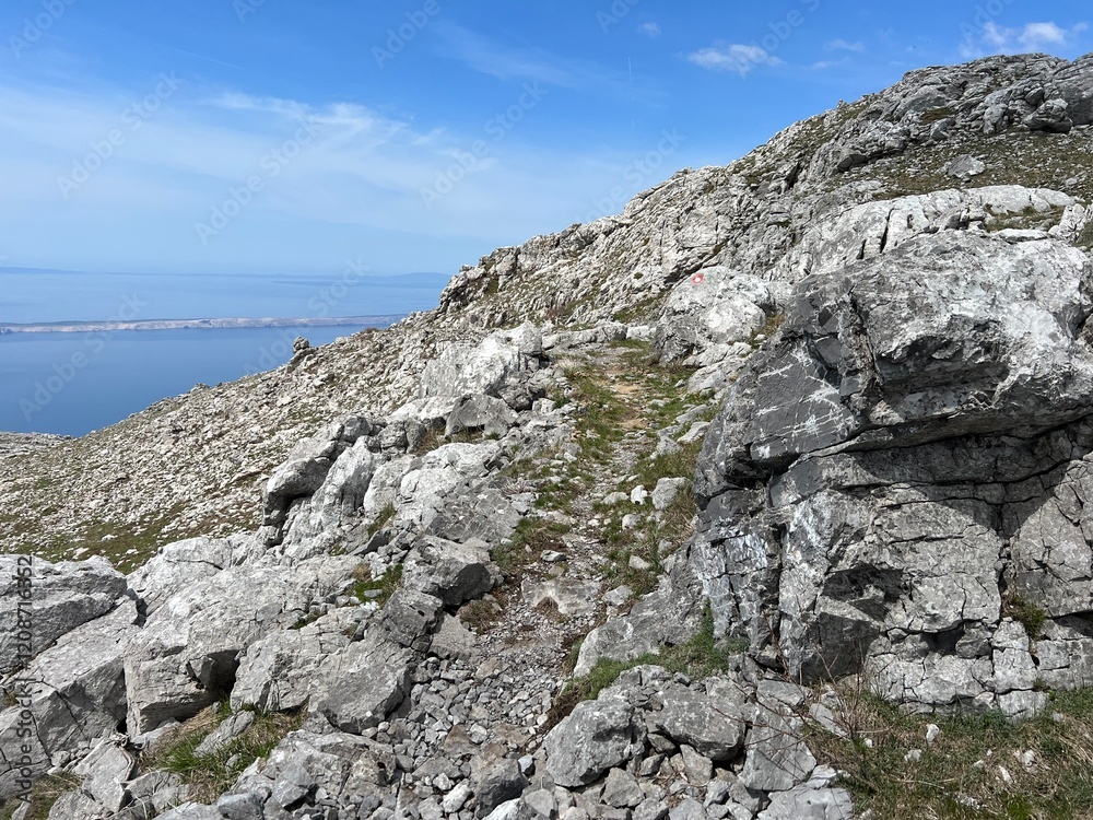 View of the Adriatic Sea and islands from the Premuzic Trail - Northern Velebit National Park, Croatia (Pogled na Jadransko more i otoke sa planinarskog puta Premužićeva staza - NP Sjeverni Velebit)