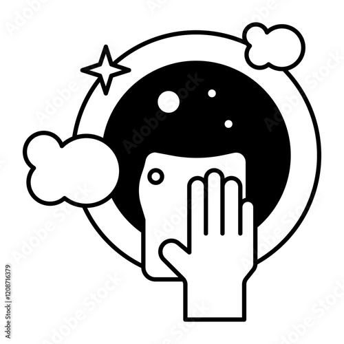 dishwashing black icon