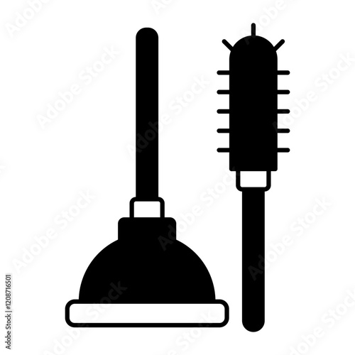 plunger black icon