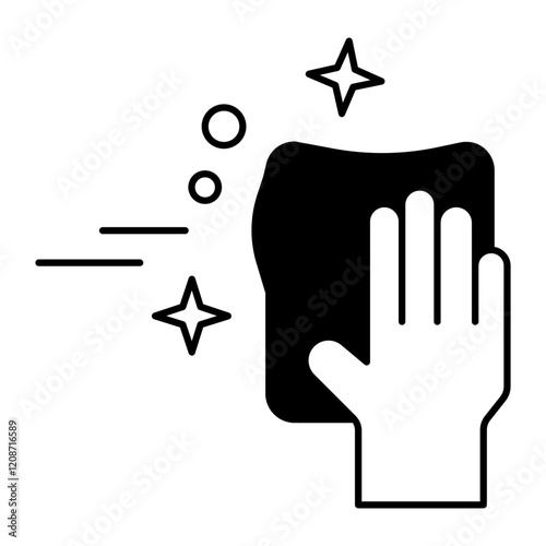 wiping black icon