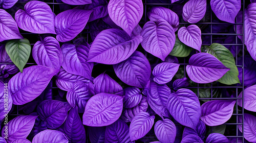 Purple heart plants on a grid background. Ideal for nature or botanical themed designs