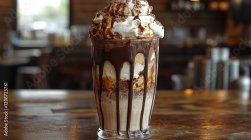 Tempting chocolate milkshake photo