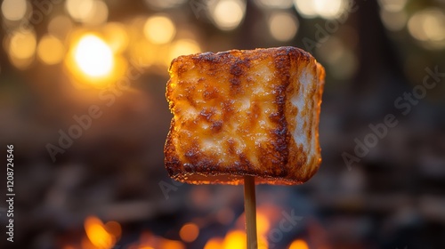 Roasted marshmallows by the campfire photo