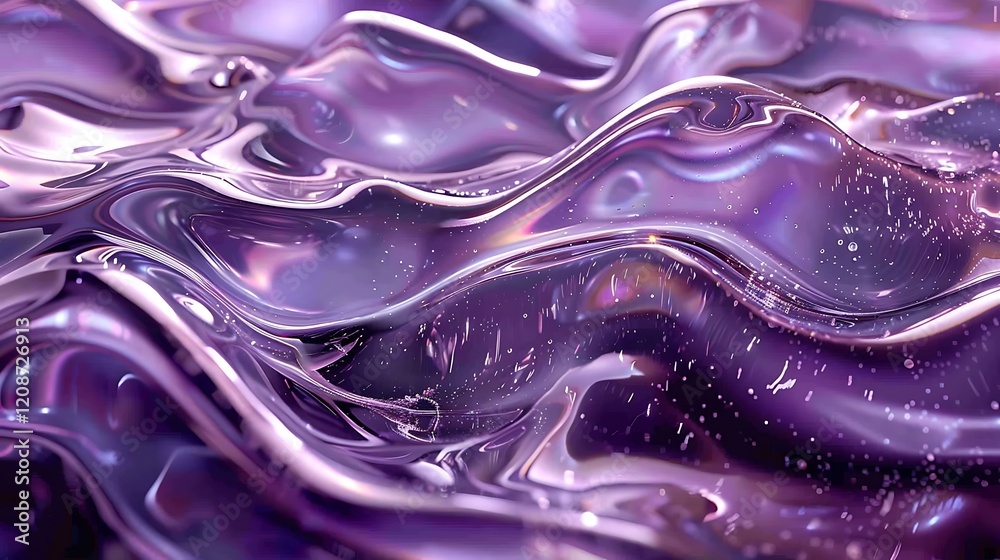 Obraz premium Purple Chrome Waves On Light