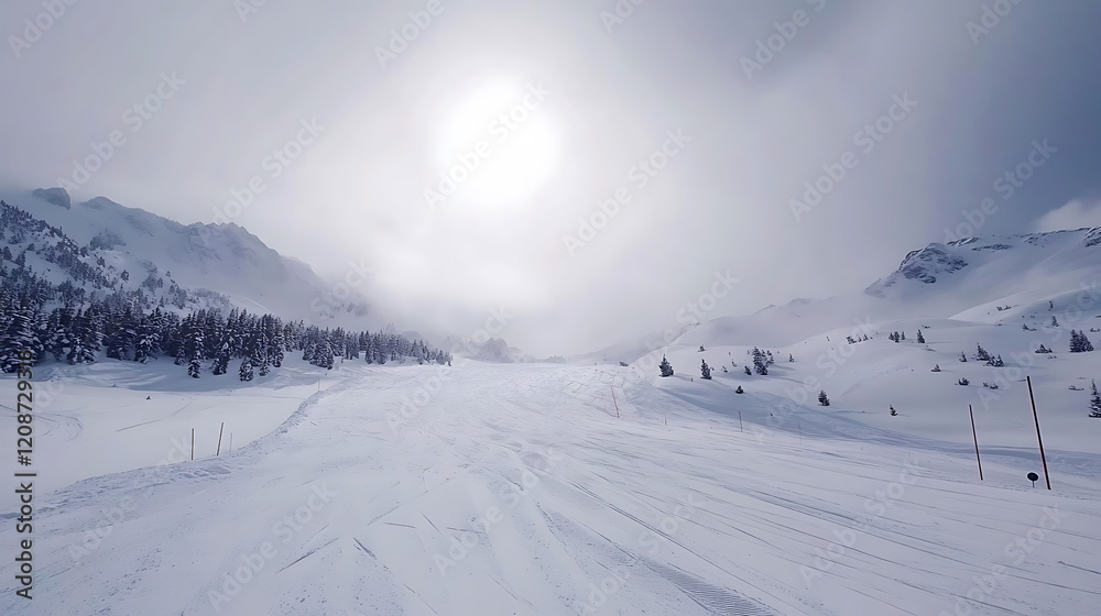 Winter landscape of snow mountain against clouds sky. Beautiful nature scenery background. Winter landscape of snow mountain against clouds sky. Beautiful nature scenery background.