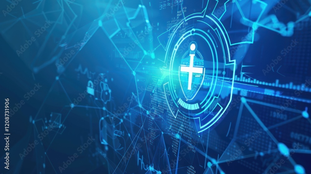 Obraz premium Cyber Security Protection Shield