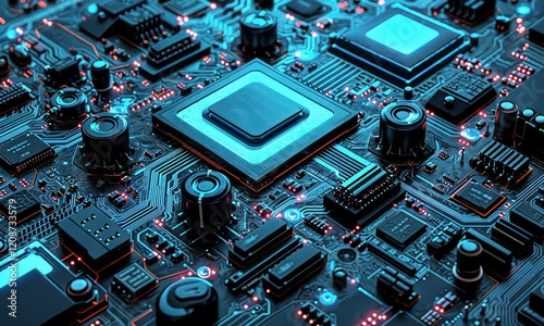 Circuit Board Animation, Glowing Technology, 4K