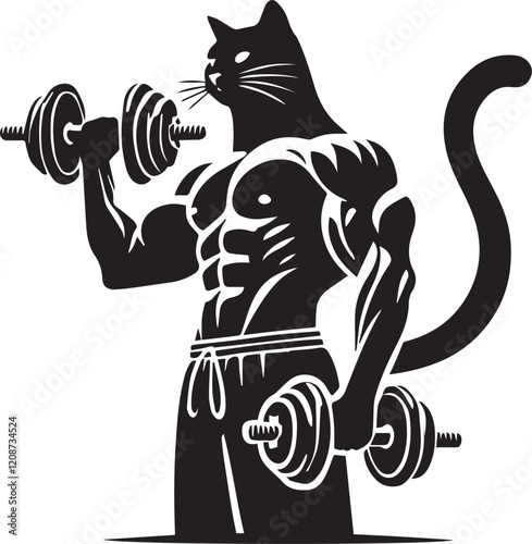 cat lifting weights