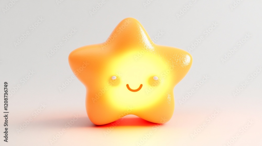 Cute glowing cartoon star with a smiling face. Cute glowing cartoon star with a smiling face.