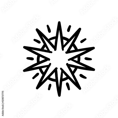 Star clip art design on plain white transparent isolated background for card, shirt, hoodie, sweatshirt, apparel, card, tag, mug, icon, poster or badge