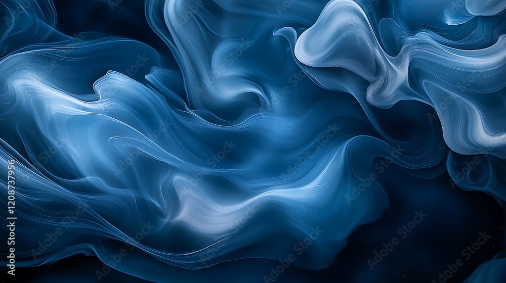 Obraz premium Swirling blue smoke patterns creating an ethereal and dreamy abstract effect