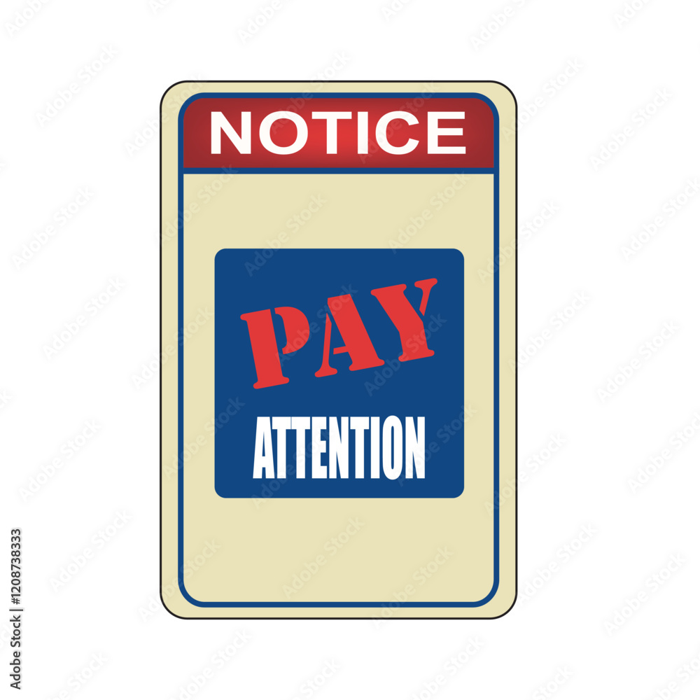 Fototapeta premium Commercial label Pay attention