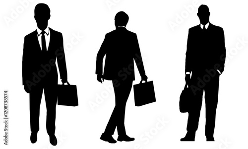 Business style - shillouette of a character business man