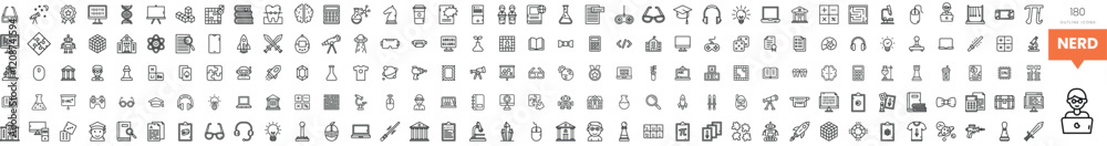 A diverse collection of minimalistic gray icons for various applications and services.