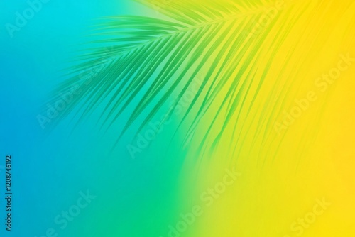 A vibrant gradient background with tropical colors.featuring bright greens, yellows, and blues.conveying a lively and exotic feel.ideal for travel promotions and summer themes photo