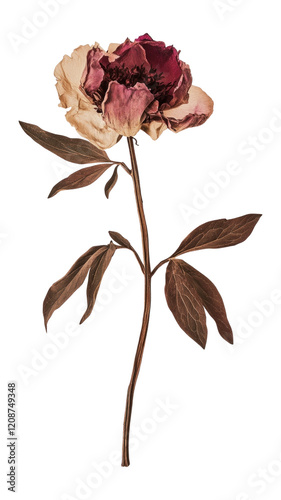 Fototapeta Naklejka Na Ścianę i Meble -  PNG Peony flower peony dried.