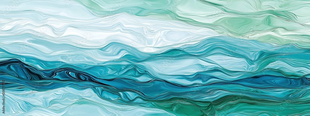 Obraz premium Rippling water patterns in shades of blue and green reflecting natures beauty