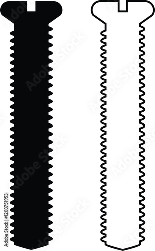 Nuts , screws, rivets, and bolts con set. Equipment stainless, fasteners, metal fixation gear black line and flat vector collection isolated on transparent background. Building tools construction sign