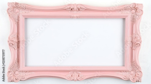 Light Pink Frame on White Background Generative AI