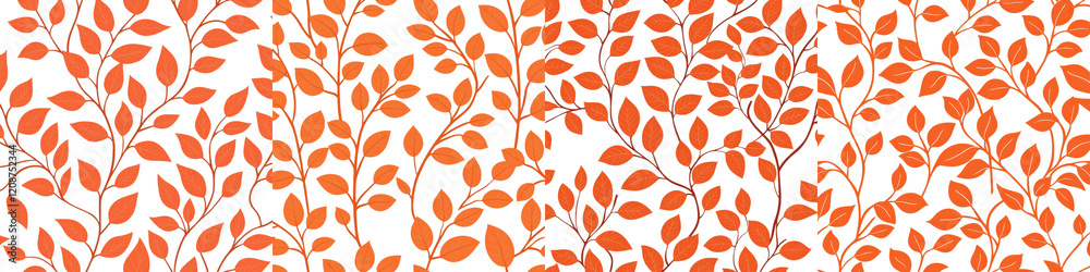 Vibrant Fall Foliage Branches with Colorful Leaves in Warm Orange Red and Green Tones Lush Botanical Nature Background with Detailed Organic Patterns Vibrant Fall Foliage Branches with Colorful Leaves in Warm Orange Red and Green Tones Lush Botanical Nature Background with Detailed Organic Patterns