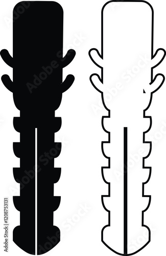 Nuts , screws, rivets, and bolts con set. Equipment stainless, fasteners, metal fixation gear black line and flat vector collection isolated on transparent background. Building tools construction sign