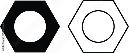 Nuts , screws, rivets, and bolts con set. Equipment stainless, fasteners, metal fixation gear black line and flat vector collection isolated on transparent background. Building tools construction sign