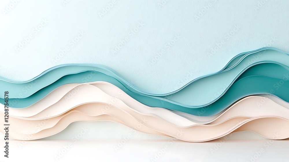 Fototapeta premium Flowing abstract background in pastel colors graphic design modern aesthetic serene viewpoint