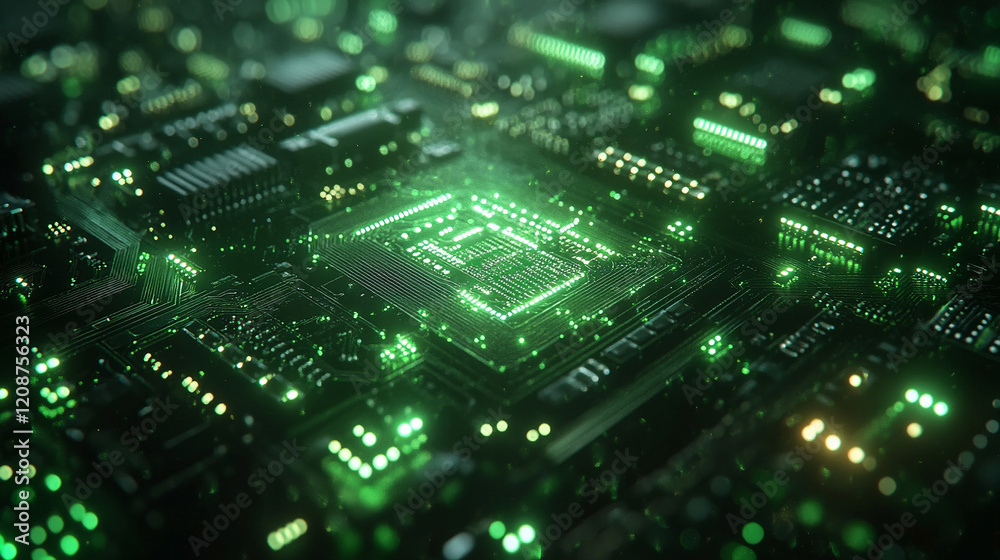 Glowing circuit board with vibrant light, minimalistic technology concept background, modern design, bright tone, blurred empty space on the side, showcasing innovation and digital advancement
Glowing circuit board with vibrant light, minimalistic technology concept background, modern design, bright tone, blurred empty space on the side, showcasing innovation and digital advancement