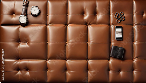 Obraz na płótnie genuine leather picture sepia upholstery abstract background closeup clothes clothing colours covering decor decorating design fabric fashion furniture interior knob macro material w salonie