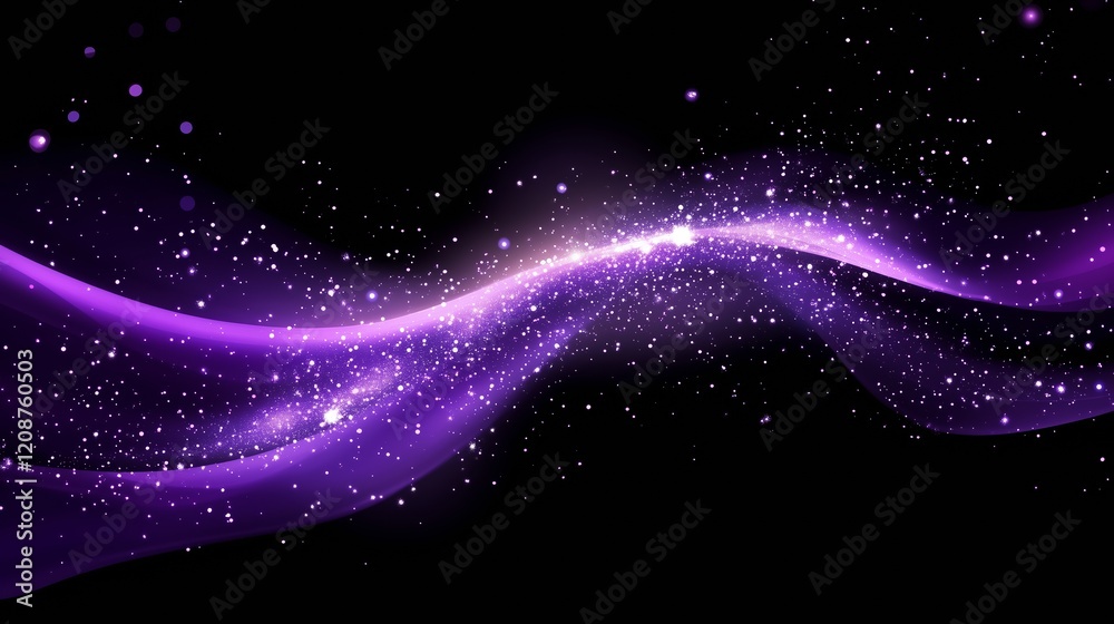 Digital purple particles wave and light abstract background with shining dots stars. Digital purple particles wave and light abstract background with shining dots stars.