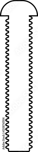Nuts , screws, rivets, and bolts con. Equipment stainless, fasteners, metal fixation gear black line vector isolated on transparent background. Building tools construction sign