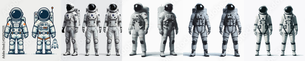 Vector astronaut character wearing full costume Vector astronaut character wearing full costume