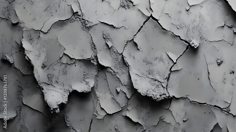 Obraz premium Cracked Grey Surface Texture Abstract Background