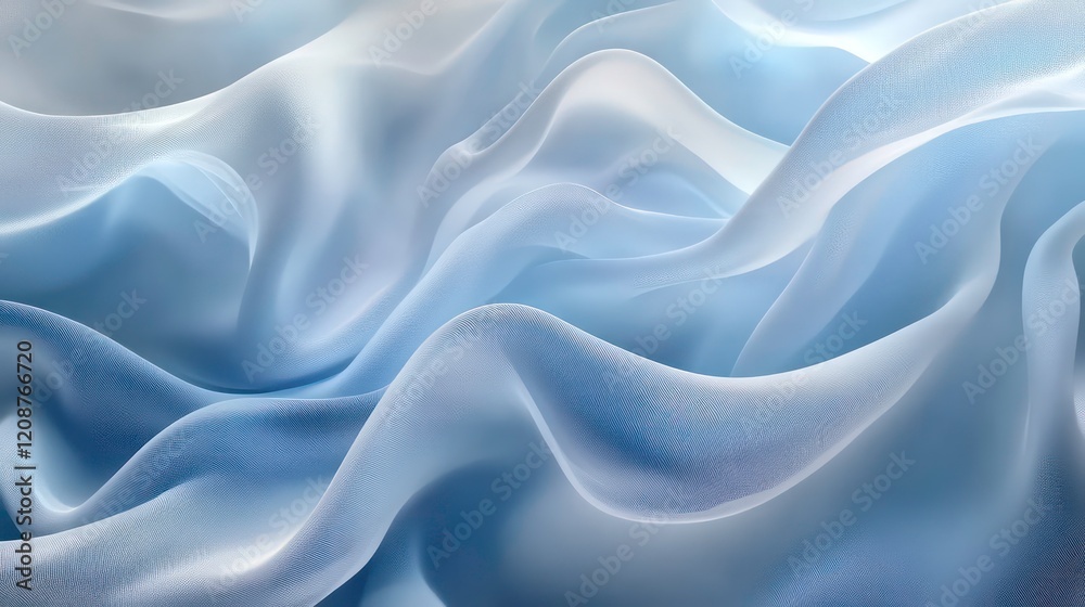 Obraz premium Abstract flowing white wave fabric background, smooth elegant curves, subtle minimalistic design