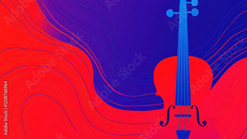 vibrant abstract violin composition with dynamic lines