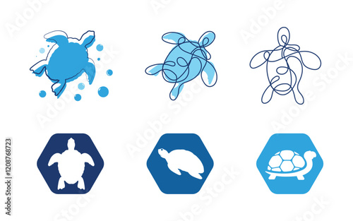 Turtle animal cartoon icon