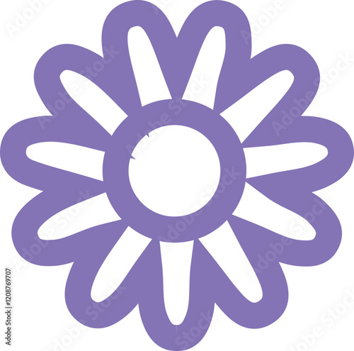 Flower clip art design on plain white transparent isolated background for card, shirt, hoodie, sweatshirt, apparel, card, tag, mug, icon, poster or badge