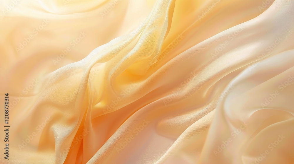 Soft and Elegant Silk Fabric Draped Gracefully in Gentle Waves of Cream and Light Yellow, Perfect for Backgrounds in Fashion, Weddings, and Textile Designs Soft and Elegant Silk Fabric Draped Gracefully in Gentle Waves of Cream and Light Yellow, Perfect for Backgrounds in Fashion, Weddings, and Textile Designs