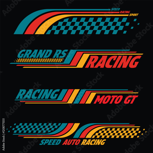 Racing colours speed flag decals