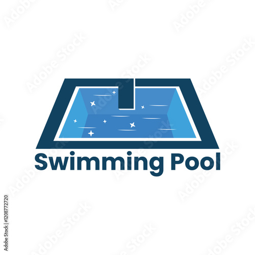 Swimming pool logo design vector template