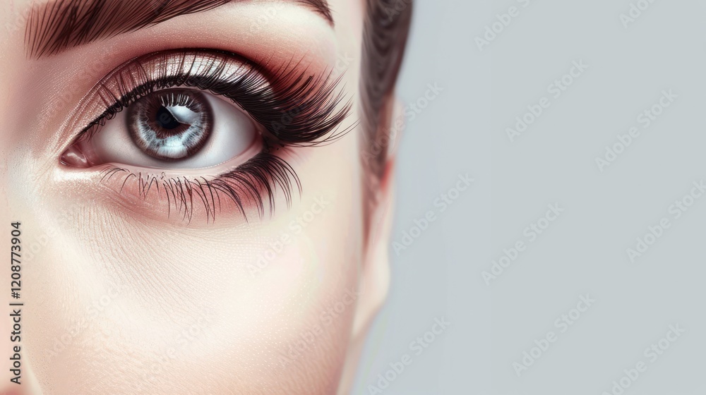 Beautiful Woman Face With False Eyelashes, AI generated image Beautiful Woman Face With False Eyelashes, AI generated image