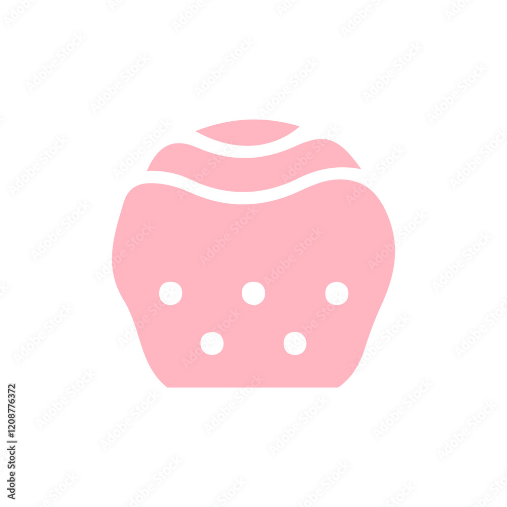 Cupcake clip art design on plain white transparent isolated background for card, shirt, hoodie, sweatshirt, apparel, tag, mug, icon, poster or badge