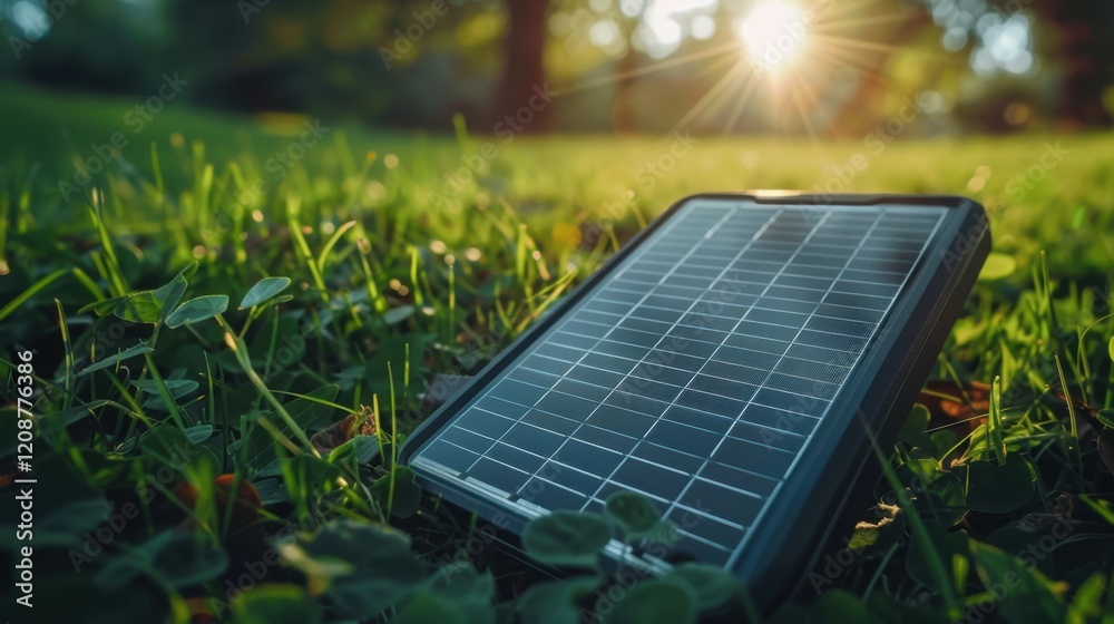 Fototapeta premium Solar Charger: Charges your devices using renewable solar energy, making it ideal for outdoor use, camping, or any adventure away from electrical outlets. 