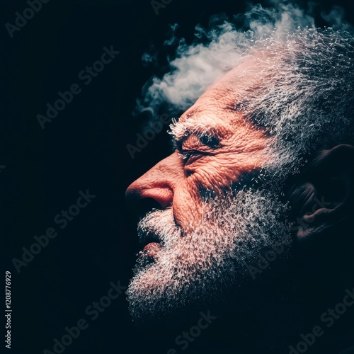 Elderly Man Profile  Alzheimer s  Memory Loss  Aging  Senior  Portrait  Face  Wrinkles  Be photo